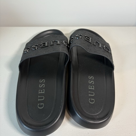 GUESS Black Logo Slide Sandals Mens 11 Slip On Solid Casual Spring Summer main image 4